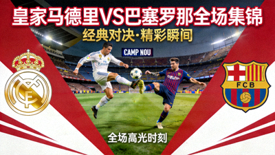皇家马德里对阵巴塞罗那全场集锦封面图